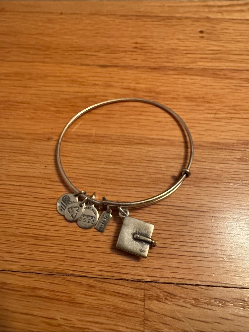 Alex and Ani Silver-Tone Graduation Cap Bangle Bracelet